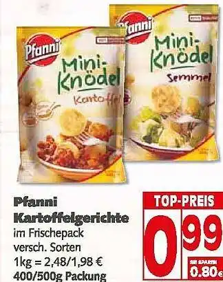 Elli Markt Pfanni Kartoffelgerichte 400/500g Angebot