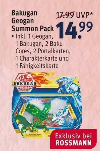 Rossmann Bakugan geogan summon pack Angebot