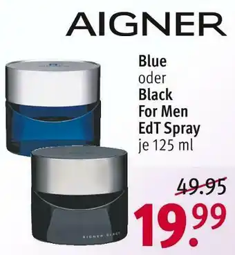 Rossmann Aigner black oder blue for men edt spray Angebot