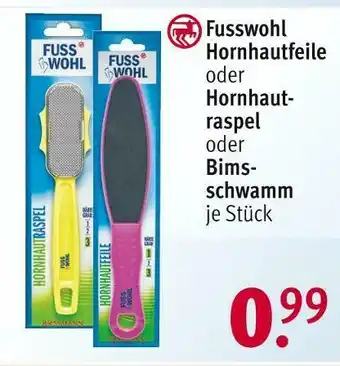 Rossmann Fusswohl hornhautfeile, hornhautraspel oder bimsschwamm Angebot