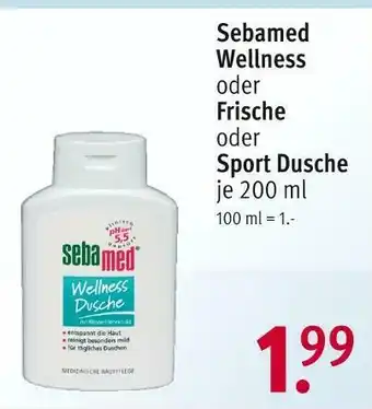 Rossmann Sebamed wellness, frische oder sport dusche Angebot