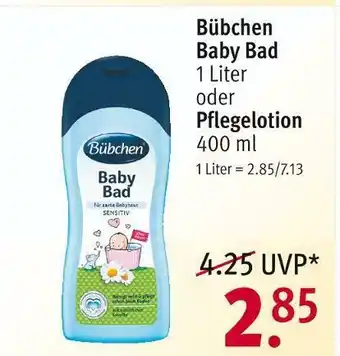 Rossmann Bübchen baby bad oder pflegelotion Angebot