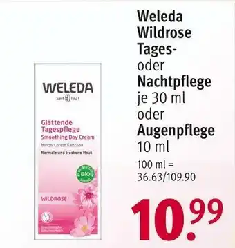 Rossmann Weleda wildrose tages-, nachtpflege oder augenpflege Angebot