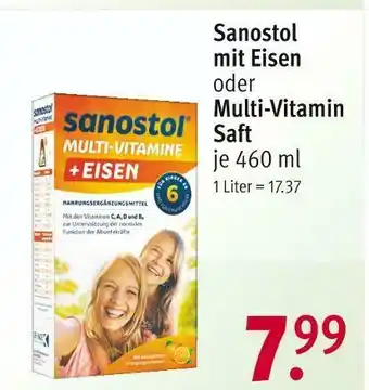 Rossmann Sanostol mit eisen oder multi-vitamin saft Angebot