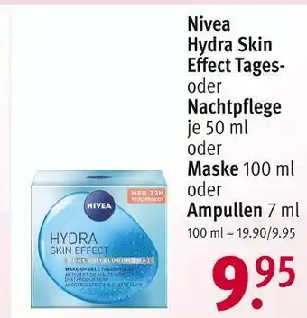 Rossmann Nivea hydra skin effect tages-, nachtpflege oder maske oder ampullen Angebot