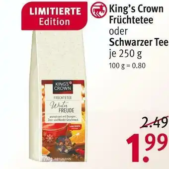 Rossmann King’s crown früchtetee oder schwarzer tee Angebot