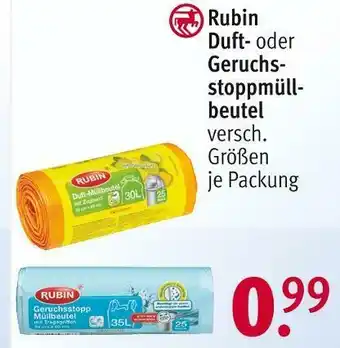 Rossmann Rubin duft- oder geruchsstoppmüllbeutel Angebot