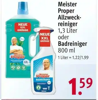 Rossmann Meister proper allzweckreiniger oder badreiniger Angebot