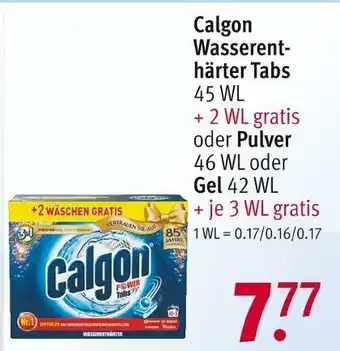 Rossmann Calgon wasserenthärter tabs, pulver oder gel Angebot