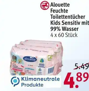 Rossmann Alouette feuchte toilettentücher kids sensitiv Angebot