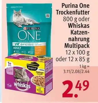 Rossmann Purina one oder whiskas trockenfutter oder katzennahrung multipack Angebot