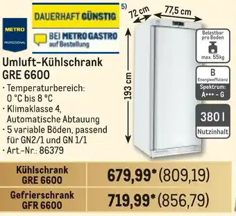 METRO METRO PROFESSIONAL Umluft-Kühlschrank GRE 6600 Angebot