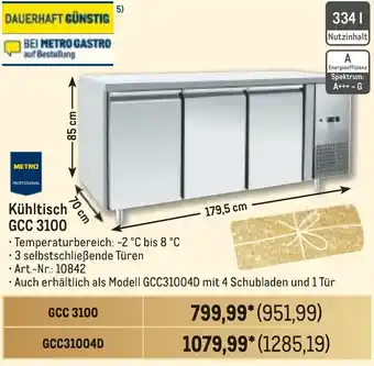 METRO METRO PROFESSIONAL Kühltisch GCC 3100 Angebot