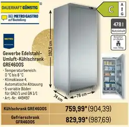 METRO METRO PROFESSIONAL Gewerbe Edelstahl Umluft-Kühlschrank GRE4600S Angebot