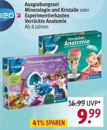 Rossmann Galileo ausgrabungsset mineralogie und kristalle oder experimentierkasten verrückte anatomie Angebot