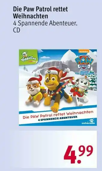 Rossmann Die paw patrol rettet weihnachten cd Angebot