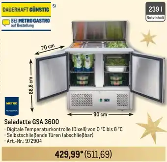 METRO METRO PROFESSIONAL Saladette GSA 3600 Angebot