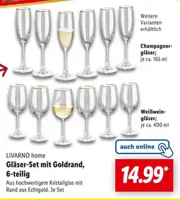 Lidl Livarno home gläser-set mit goldrand, 6-teilig Angebot