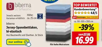 Lidl Biberna jersey-spannbettlaken, bi-elastisch Angebot