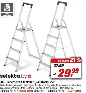 toom Baumarkt Selekta Alu-sicherheits-stehleiter „l40 Basicline“ Angebot