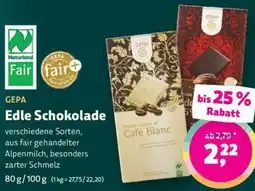 Biomarkt GEPA Edle Schokolade Angebot