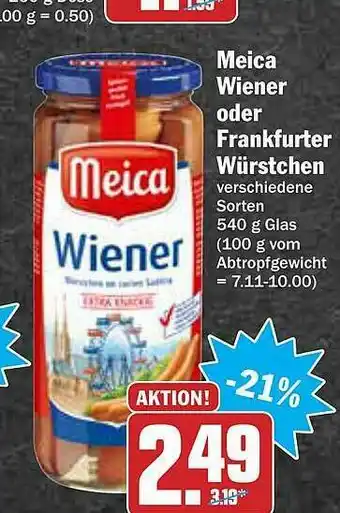 AEZ Meica Wiener Oder Frankfurter Würstchen Angebot