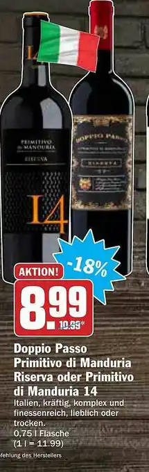 AEZ Doppio Passo Primitivo Di Manduria Riserva Oder 14 Angebot