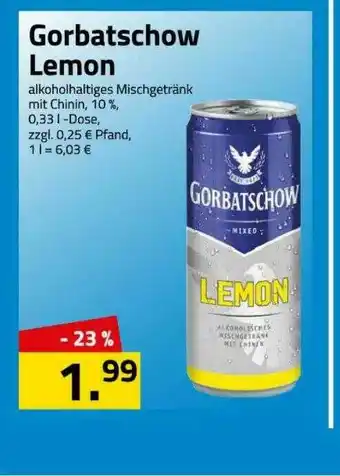 Logo Getränkemarkt Gorbatschow Lemon Angebot