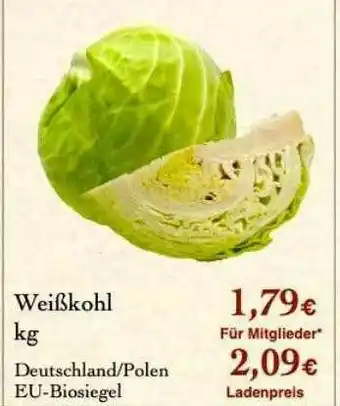 LPG Biomarkt Weißkohl Angebot