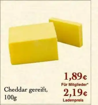 LPG Biomarkt Cheddar Gereift Angebot