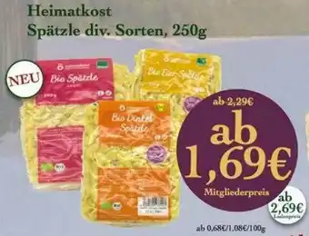 LPG Biomarkt Heimatkost Spätzle Angebot