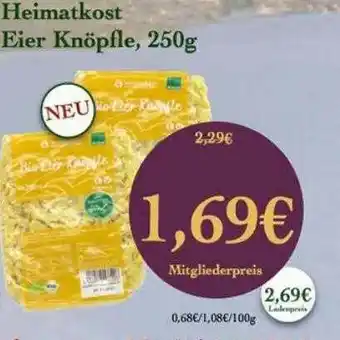 LPG Biomarkt Heimatkost Eier Knöpfle Angebot