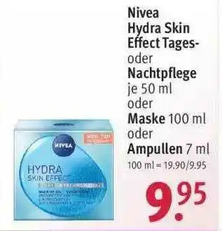 Rossmann Nivea Hydra Skin Effect Tages- Oder Nachtpflege Oder Maske Oder Ampullen Angebot