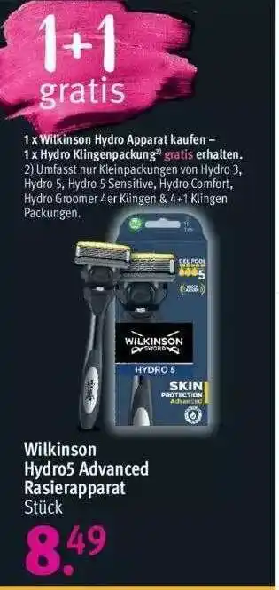 Rossmann Wilkinson Hydros Advanced Rasierapparat Angebot