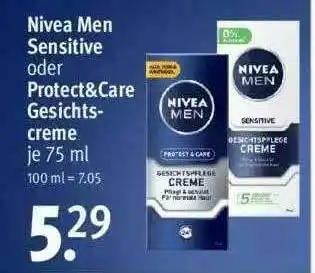 Rossmann Nivea Men Sensitive Oder Protec&care Gesichts Creme Angebot