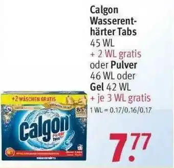 Rossmann Calgon Wasserent Härter Tabs Oder Pulver Oder Gel Angebot