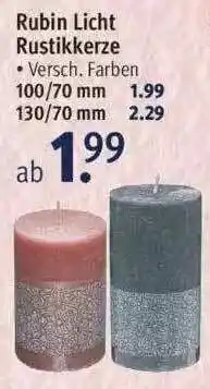 Rossmann Rubin Licht Rustikkerze Angebot