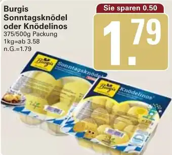 WEZ Burgis Sonntagsknödel oder Knödelinos Angebot