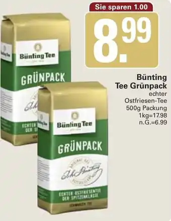 WEZ Bünting Tee Grünpack Angebot