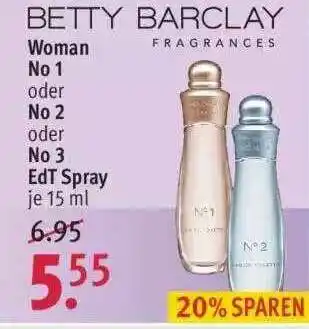 Rossmann Betty Barclay Woman No 1 Oder No 2 Oder No 3 Edt Spray Angebot