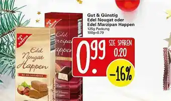 WEZ Gut & Günstig Edel Nougat Oder Edel Marzipan Happen Angebot