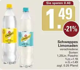 WEZ Schweppes Limonaden Angebot