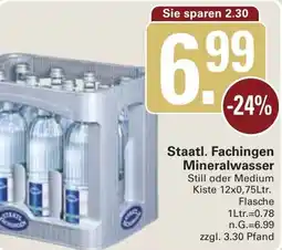 WEZ Staatl. Fachingen Mineralwasser Angebot