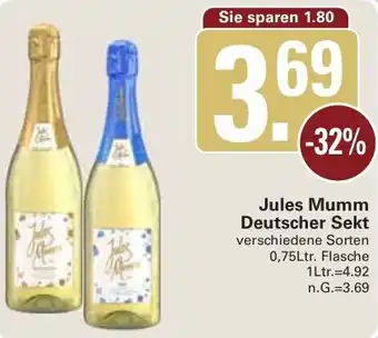 WEZ Jules Mumm Deutscher Sekt Angebot