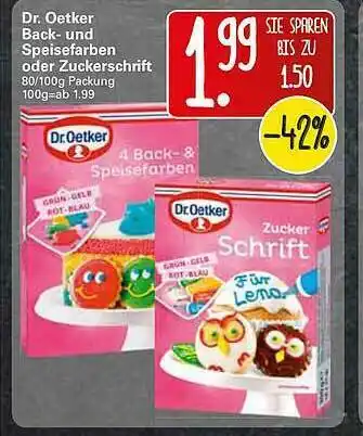 WEZ Dr. Oetker Back Und Speisefarben Oder Zuckerschrift Angebot