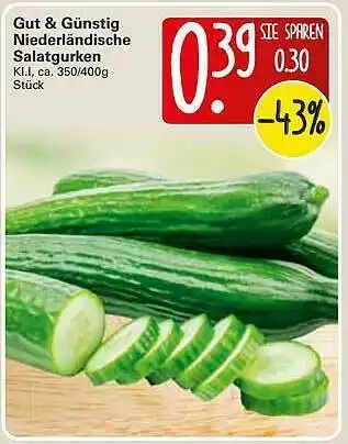 WEZ Gut & Günstig Niederländische Salatgurken Angebot