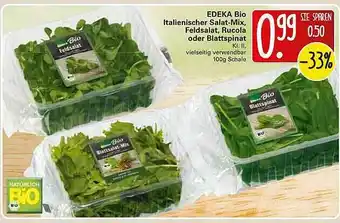 WEZ Edekabio Italienische Salat-mix, Feldsalat, Rucola Doer Blattspinat Angebot