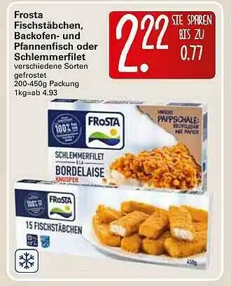 WEZ Frosta Fischstäbchen, Backofen Und Pfannenfisch Oder Schlemmerfilet Angebot