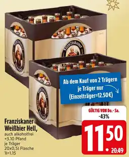 Edeka Franziskaner weißbier hell Angebot