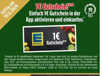 Edeka Edeka 1€ gutschein Angebot